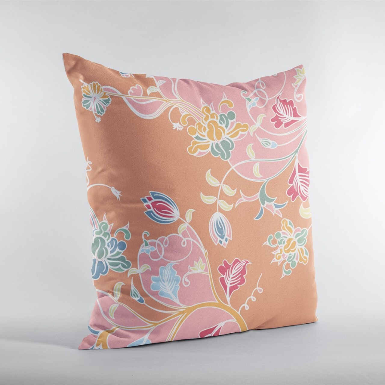 Edge Collections - 16" x 16" x 5" - Pink - Floral Decorative Throw Pillow for Home Accent - 1 Piece